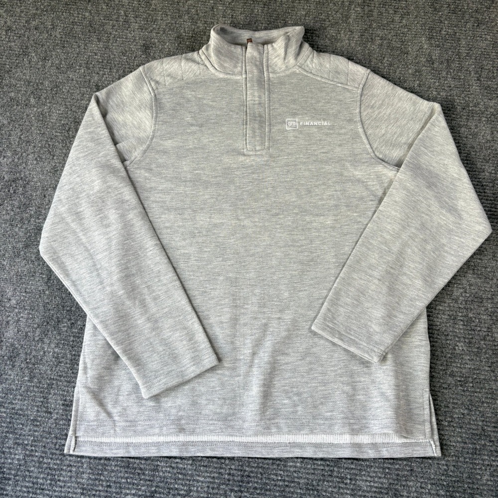 Boxercraft Sullivan 1/4 Zip Pullover Mens Medium Gray GM Financial BM5201 NWT